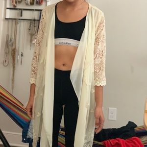 Lace layered cardigan